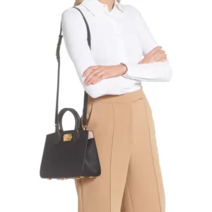 FERRAGAMO – The Studio Box Leather Top Handle Bag