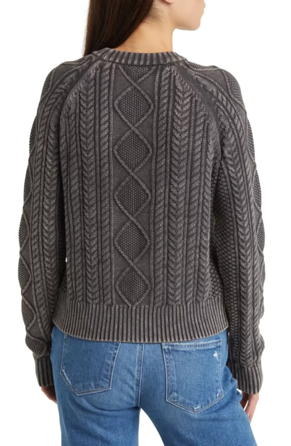 Faherty - Sunwash Organic Cotton Cable Crewneck Sweater - Image 2