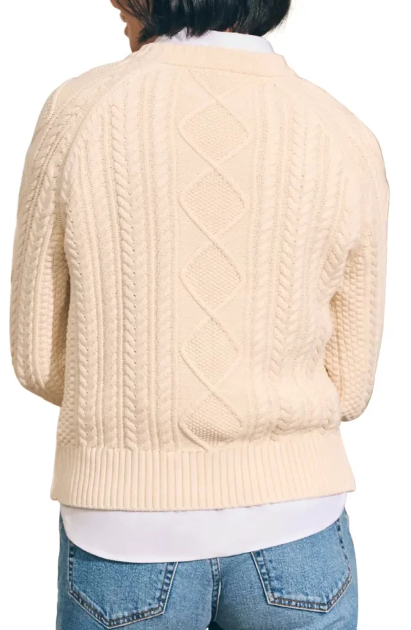 Faherty - Sunwash Organic Cotton Cable Crewneck Sweater - Image 8