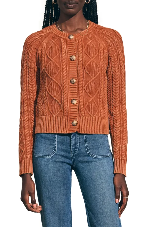 Faherty - Sunwash Organic Cotton Cable Cardigan