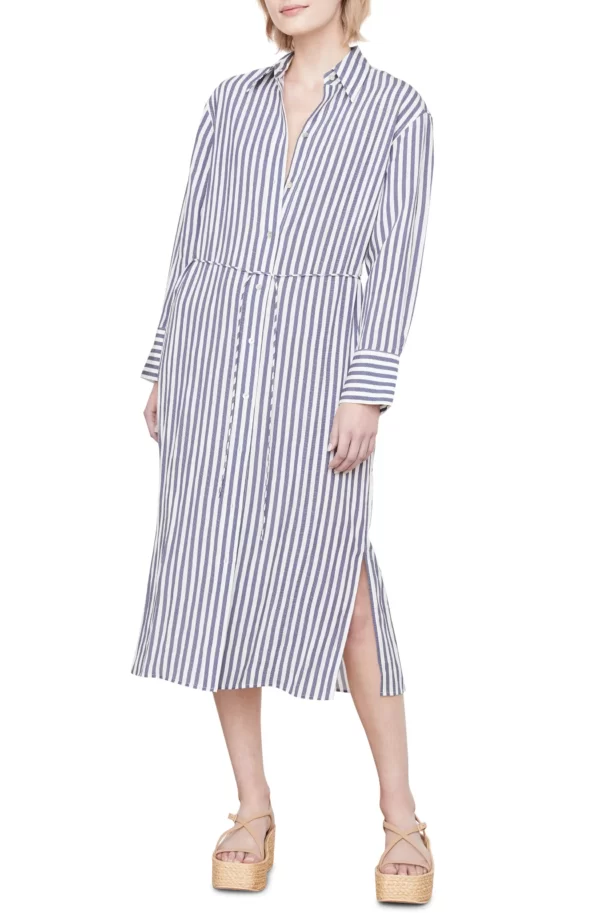 Vince - Coastal Stripe Long Sleeve Shirtdress