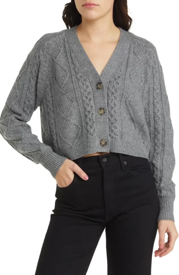 Madewell - Cable Knit Crop Cardigan