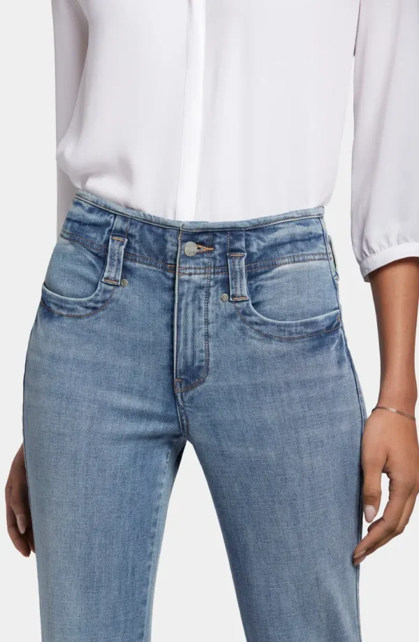 NYDJ - Marilyn High Waist Fray Hem Straight Leg Jeans - Image 4