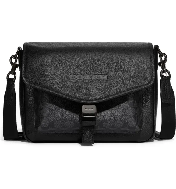 COACH - Charter Leather & Signature Coated Canvas Messenger Bag