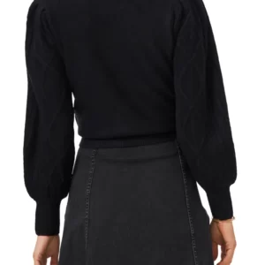 1.STATE – Variegated Cables Crew Sweater