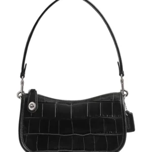 COACH – Swinger Croc Embossed Leather Shoulder Bag