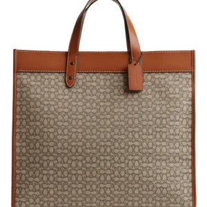 COACH - Micro Signature Jacquard & Leather Field Tote