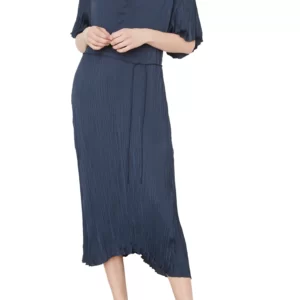 Vince - Plissé V-Neck Dress
