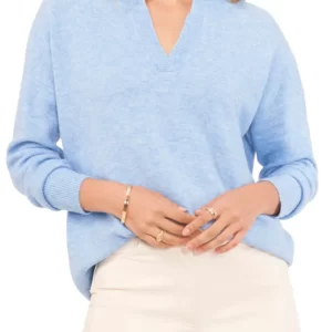 Vince Camuto - Drop Shoulder V-Neck Sweater