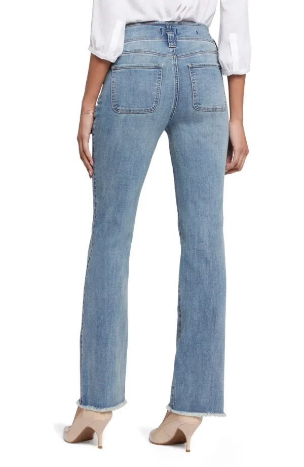 NYDJ - Marilyn High Waist Fray Hem Straight Leg Jeans - Image 2