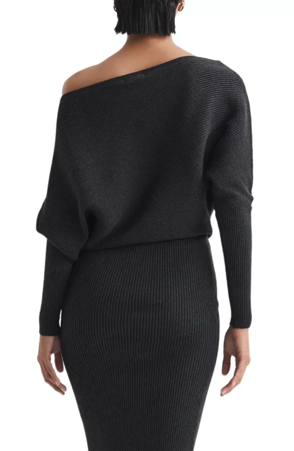 Reiss - Lara One-Shoulder Long Sleeve Sweater Dress - Image 3