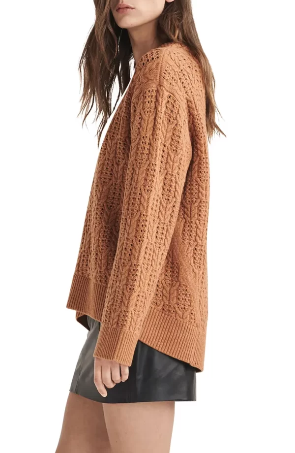 rag & bone - Divya Cable Stitch Wool Sweater - Image 3