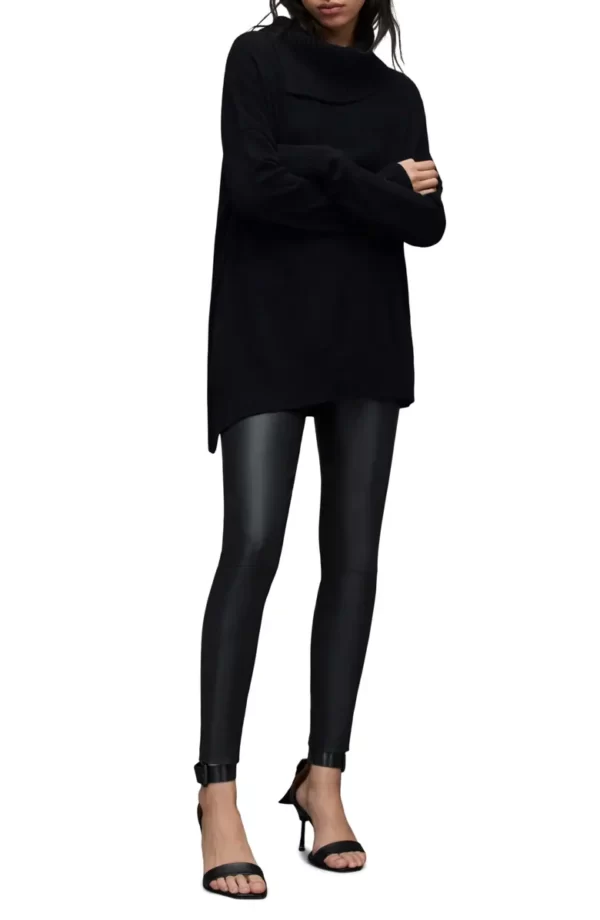 AllSaints - Whitby Cashere & Wool Asymmetric Turtleneck Sweater - Image 4