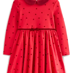 Mini Boden - Peter Pan Collar Polka Dot Dress