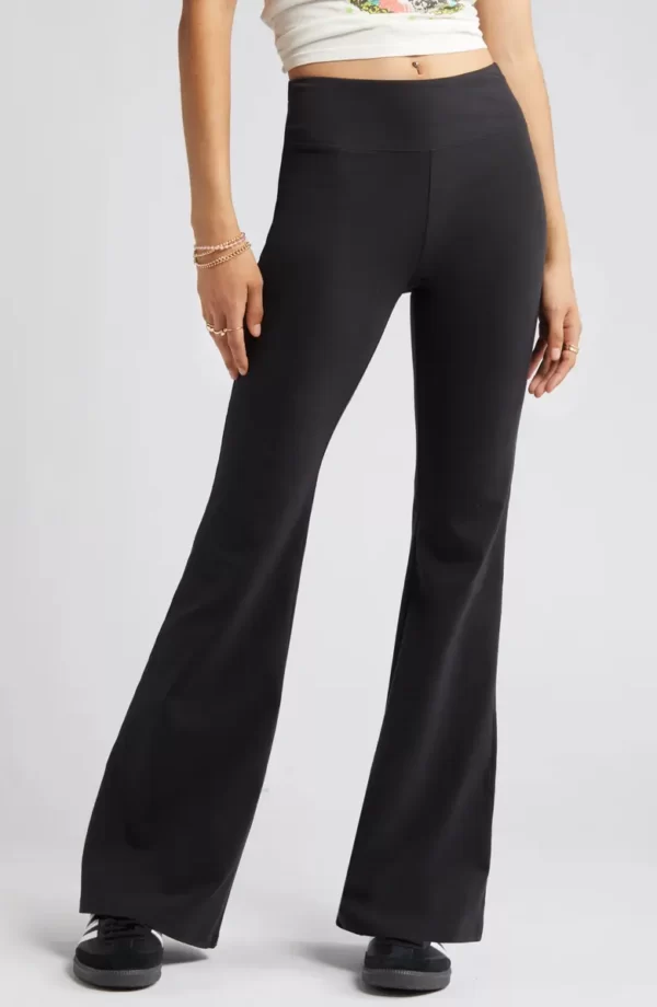 BP. - High Waist Stretch Cotton Flare Leggings