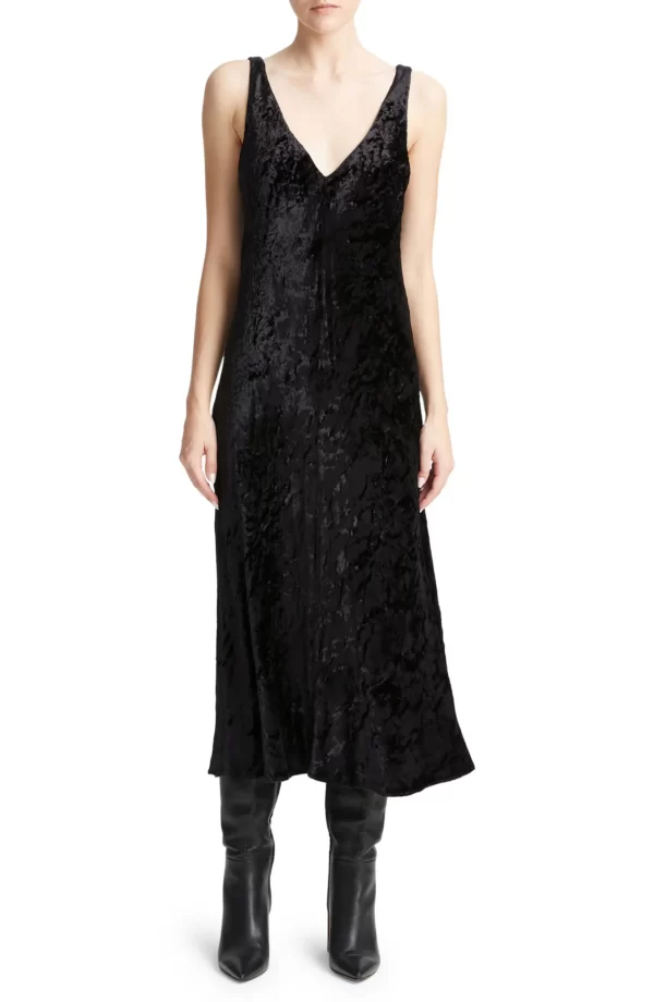 Vince - Textured Velvet Midi Dress