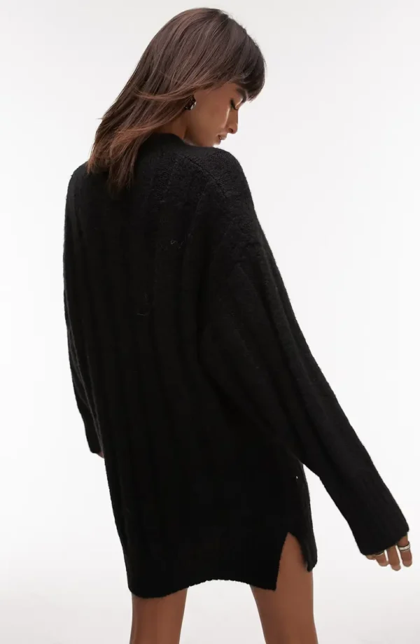 Topshop - Rib Long Sleeve Shift Sweater Dress - Image 2