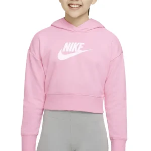 Nike - Kids' Club Crop Cotton Blend French Terry Hoodie (Big Girl)